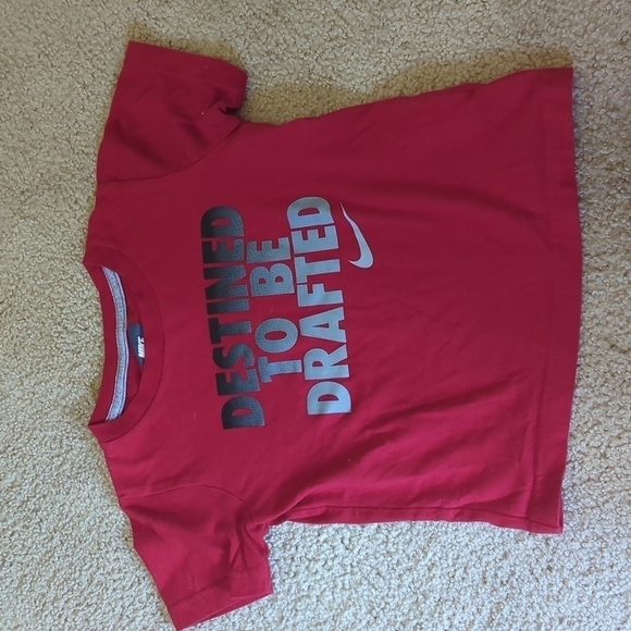 Nike Red & Gray " Destined to be Drafted" Short Sleeve Top Size 4T - Picture 1 of 5